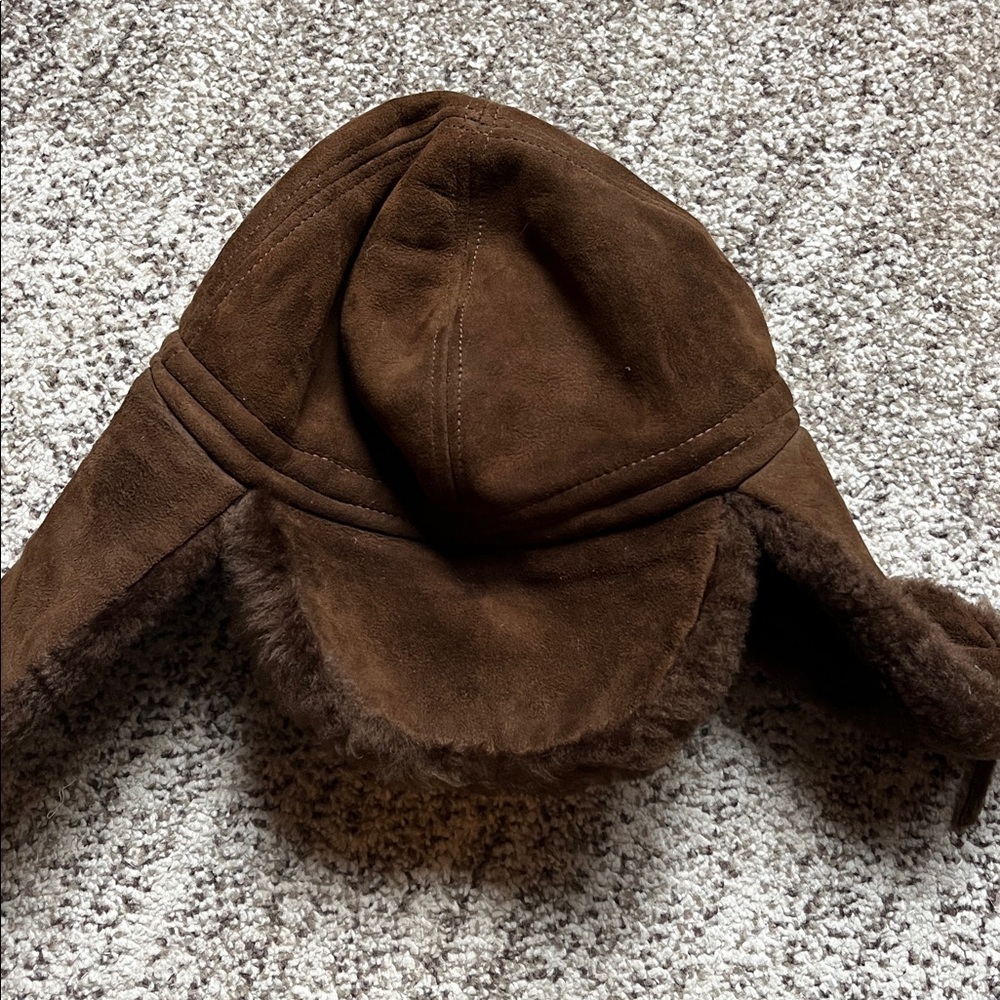 Brown Shearling Trapper Hat - Women